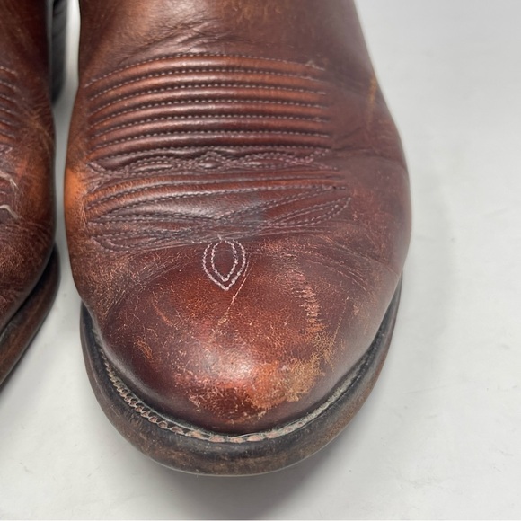 J Chisholm Cowboy Western Boots Mens 9 D Brown Leather Handcrafted Style 911 - Picture 8 of 16
